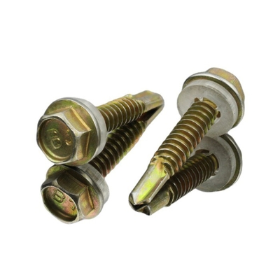 Din Zine Plated Hexagonal Head M3 M4 M5 Self Tapping Screw With Washer
