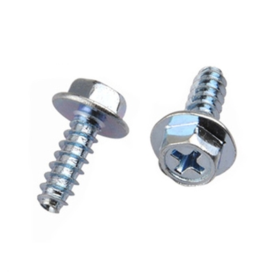 Zinc Plated Hex Phillips Head With Washer Flang Tapping Screws