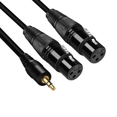 Low Noise 3.5mm Male To Dual XLR Female Cable